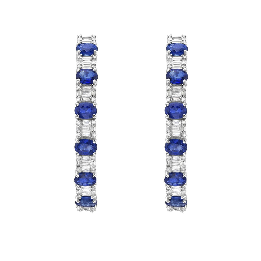 Dolce Blue Sapphire Hoop Earrings