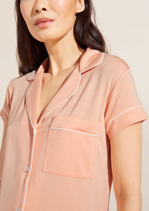 Gisele Crop PJ Set in Peach Parfait/Ivory