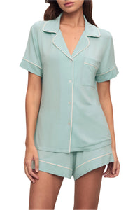 Gisele Relaxed Short PJ Set in Canal Blue/Ivory