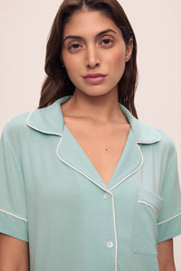 Gisele Relaxed Short PJ Set in Canal Blue/Ivory
