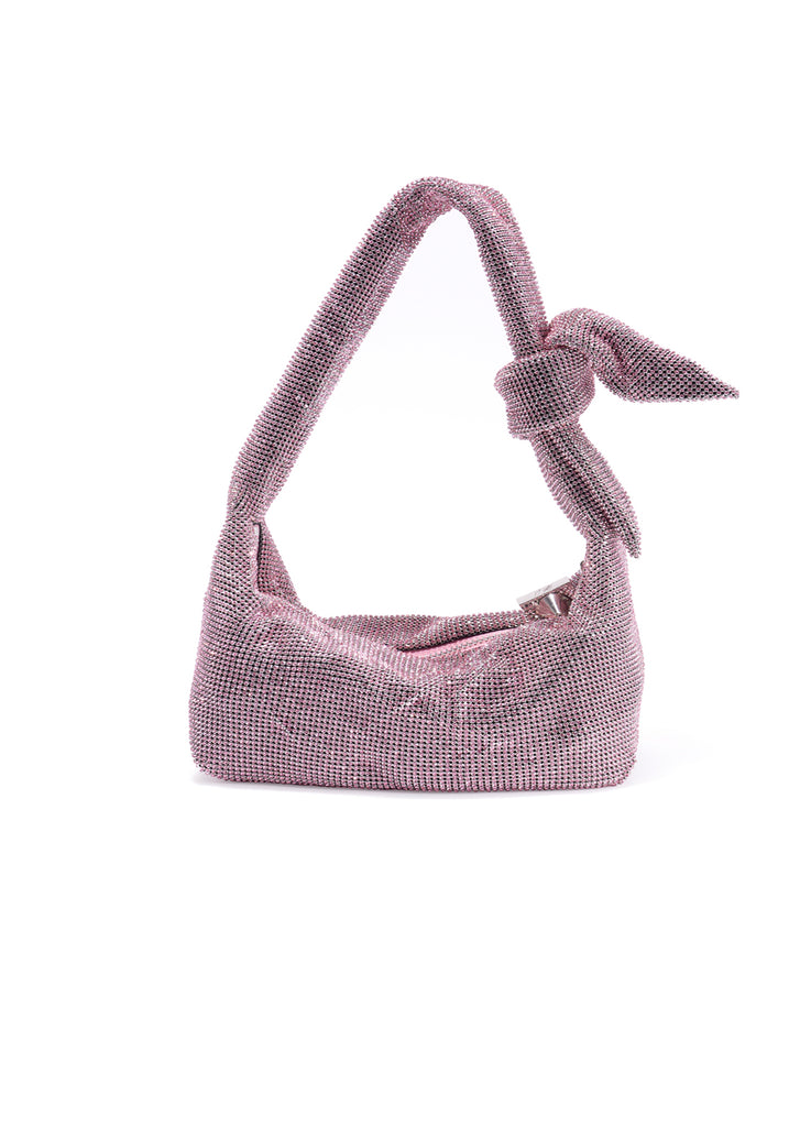 Waverly Pink Rhinestone Mesh Bag