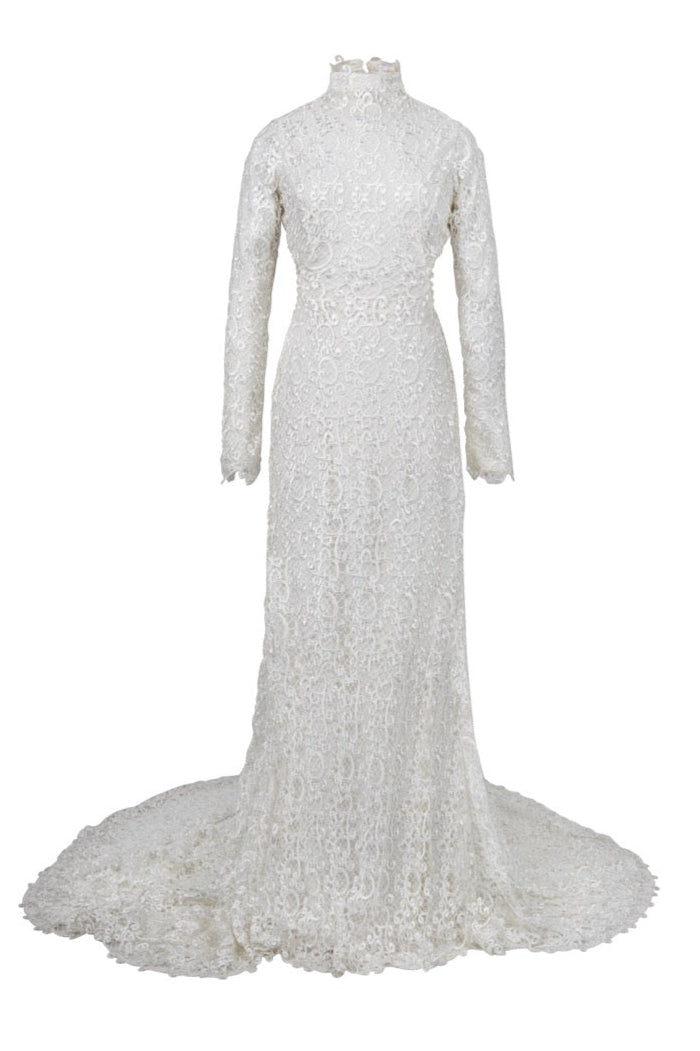 Elia Long Sleeve Open Back Lace Wedding Dress