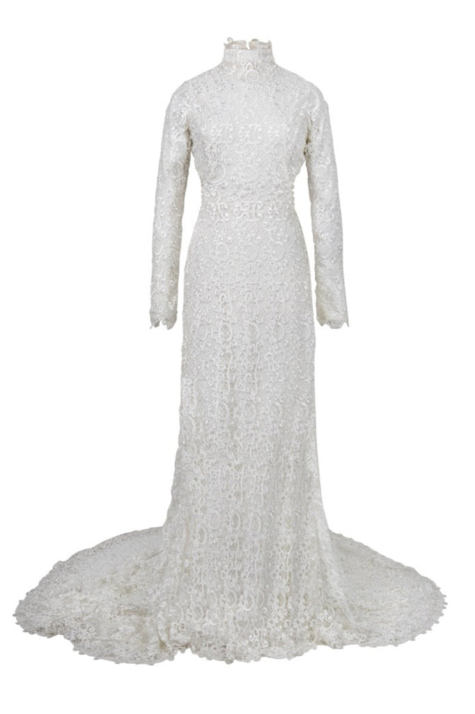 Elia Long Sleeve Open Back Lace Wedding Dress