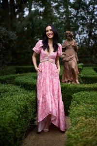 The Emma Dress in Pink Peony Print