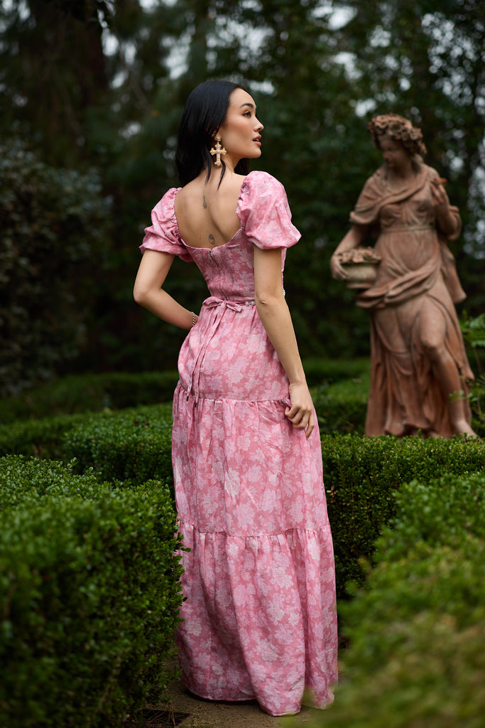 The Emma Dress in Pink Peony Print