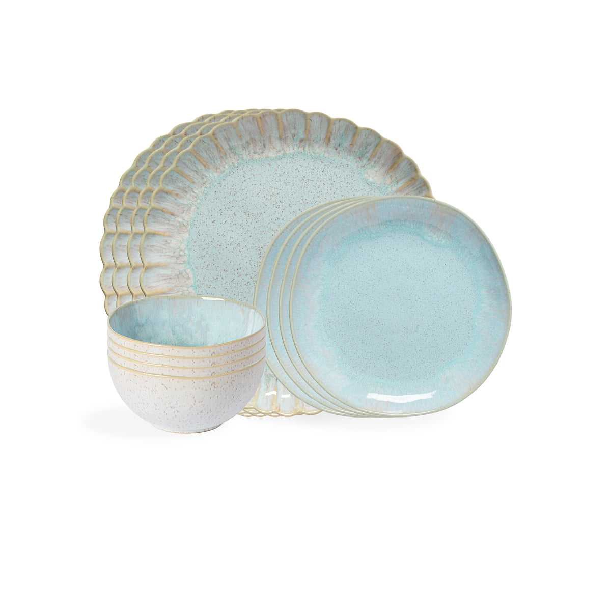 Eivissa & Mallorca Collection 12-pc Place Setting with Cereal Bowl in Sea Blue