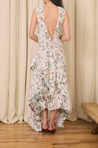 Evie Dress in Chenille & Mohair Lace