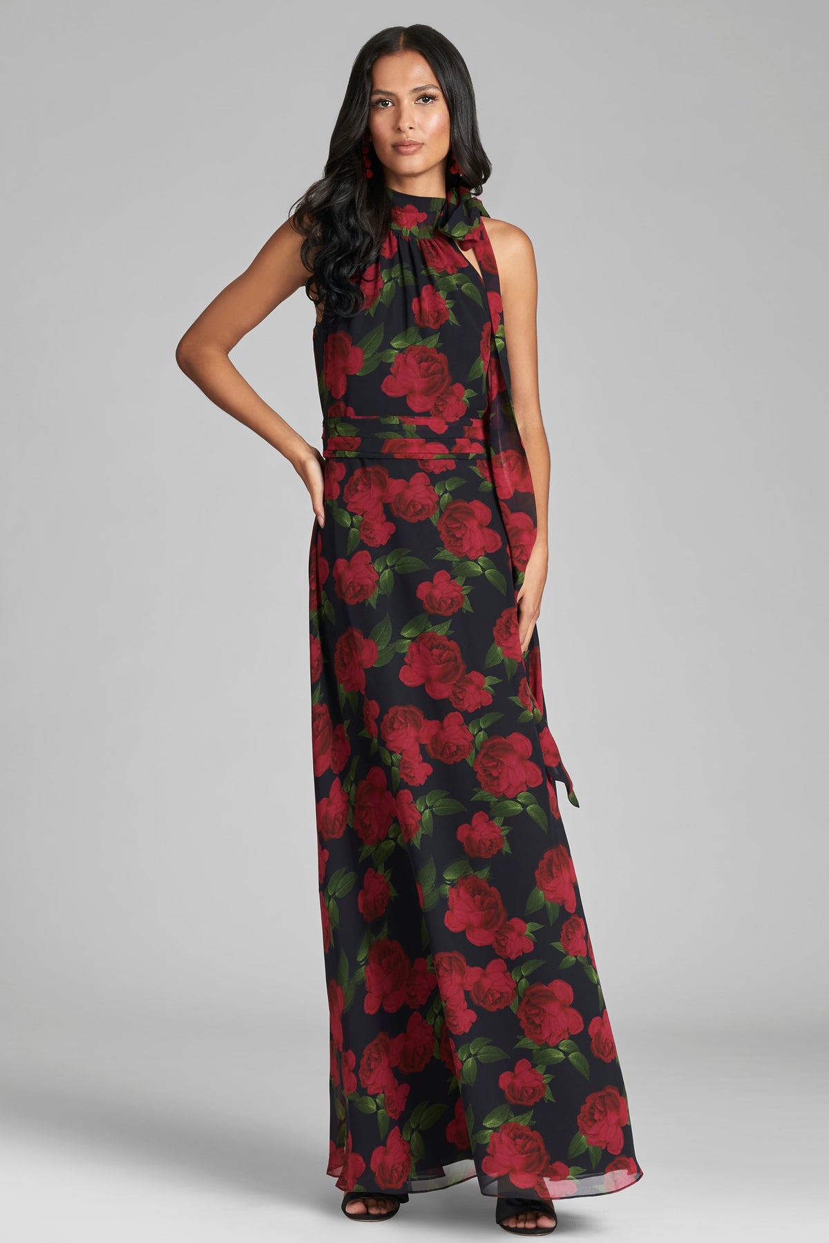 Kayla Gown in Ruby Tea Roses