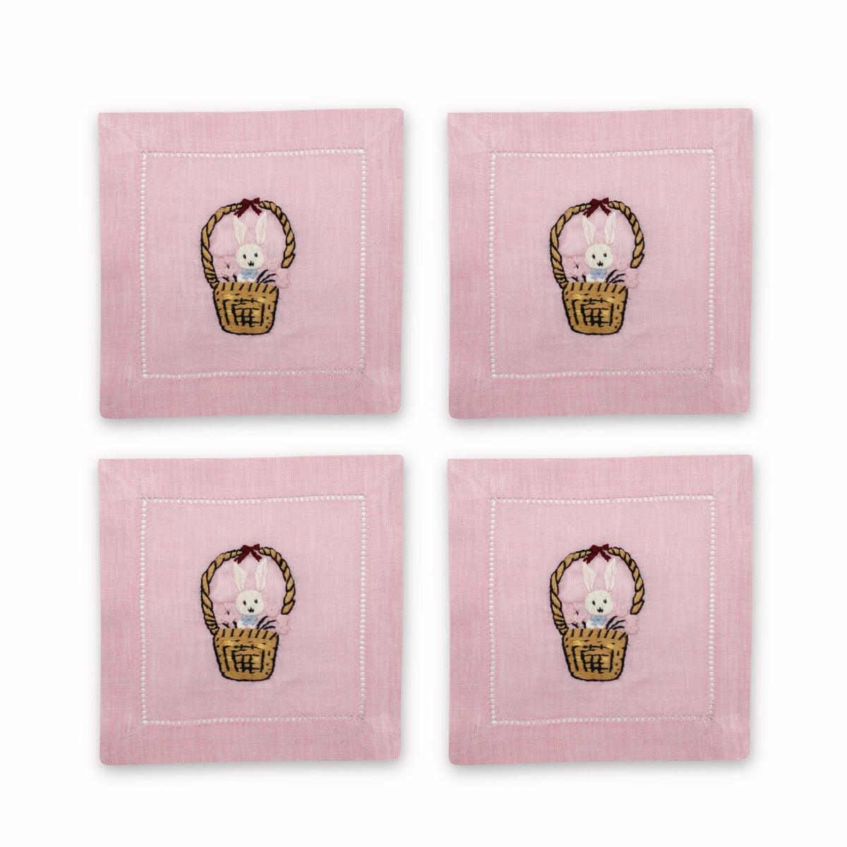 Bunny Basket Cocktail Napkins, Set of 4 Chefanie