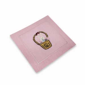 Bunny Basket Cocktail Napkins, Set of 4 Chefanie