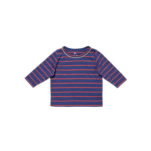 Edward Baby T-Shirt in Navy Fine Stripe