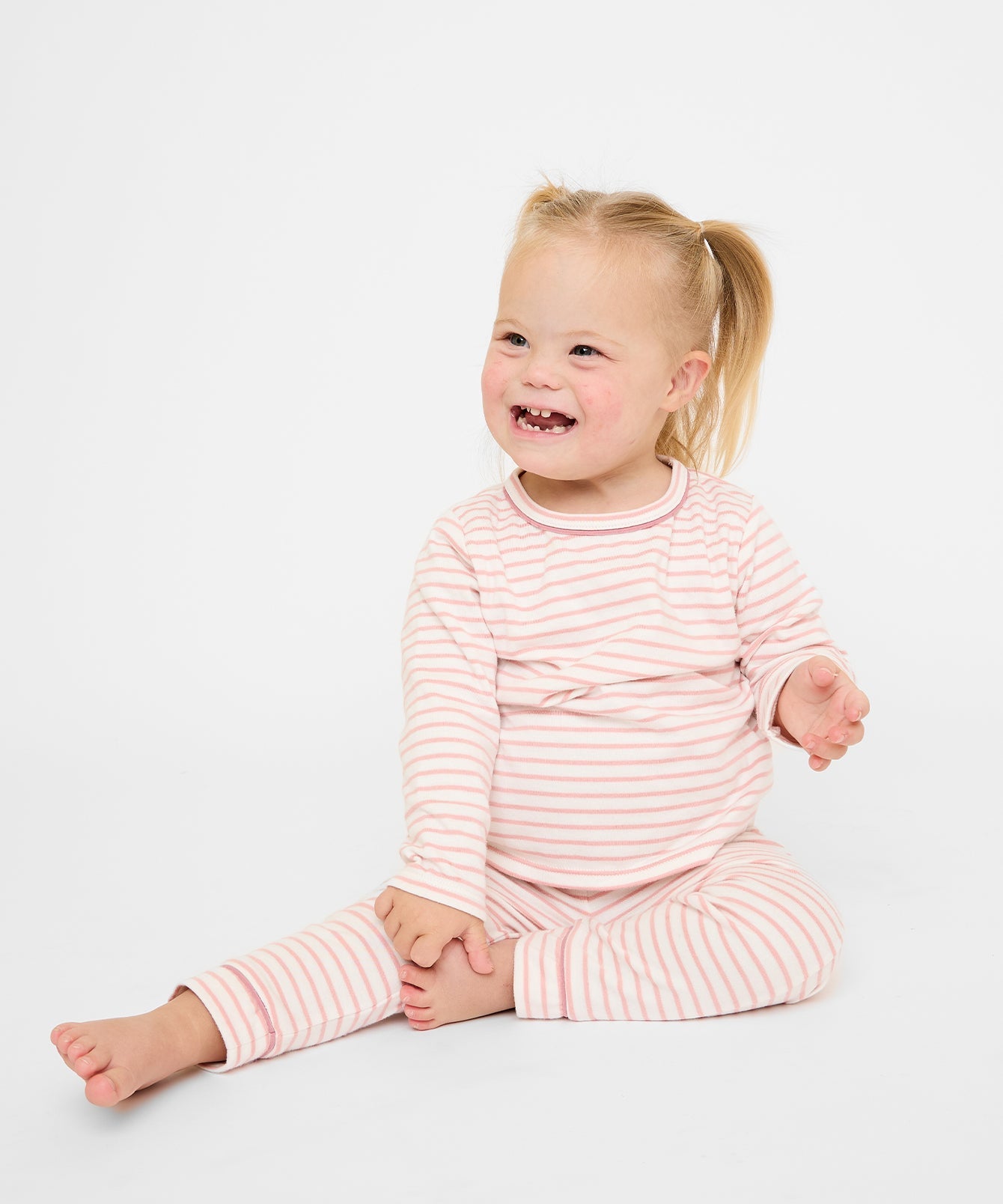Edward Baby T-Shirt in Dusty Rose Mini Stripe
