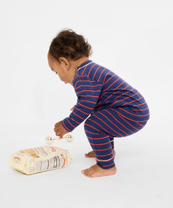 Edward Baby T-Shirt in Navy Fine Stripe