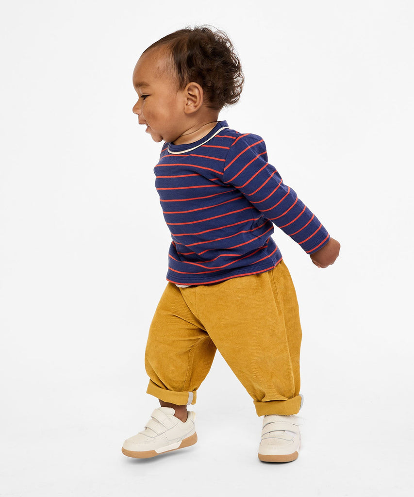 Edward Baby T-Shirt in Navy Fine Stripe