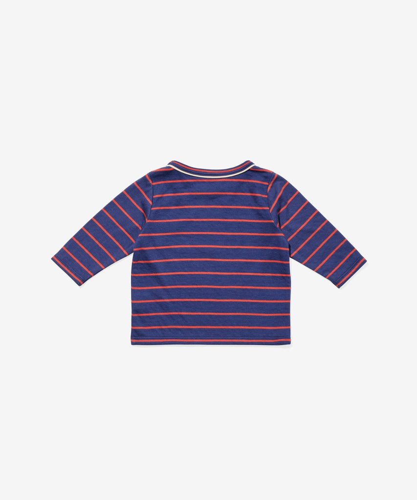 Edward Baby T-Shirt in Navy Fine Stripe