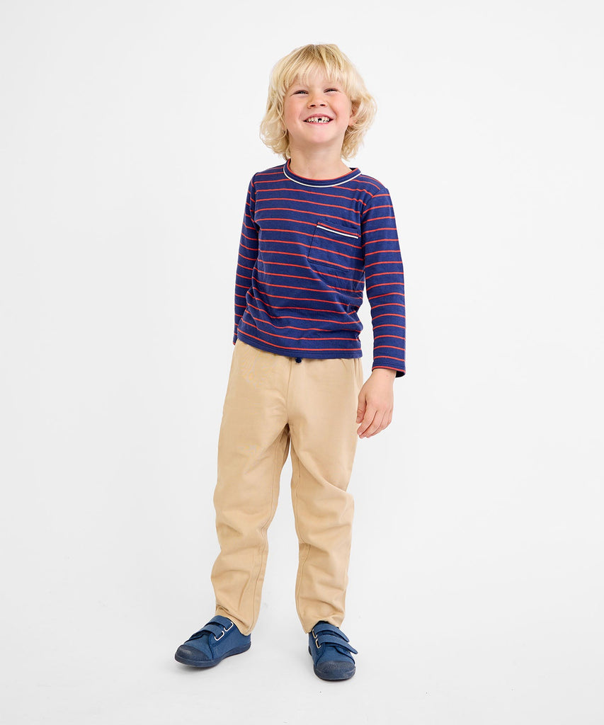 Edward T-Shirt in Navy Fine Stripe