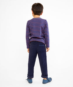 Edward T-Shirt in Navy Fine Stripe