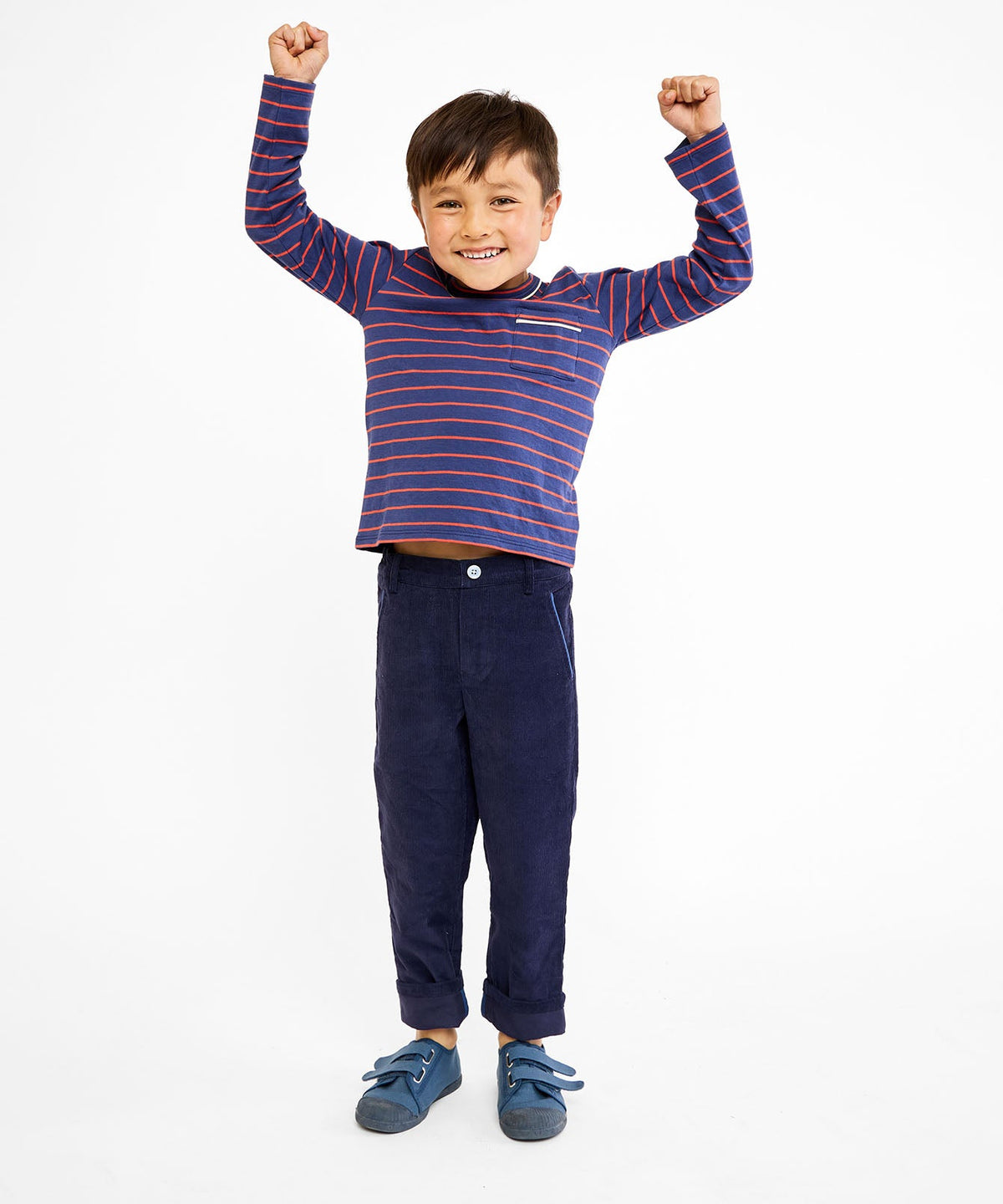 Edward T-Shirt in Navy Fine Stripe