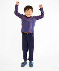 Edward T-Shirt in Navy Fine Stripe