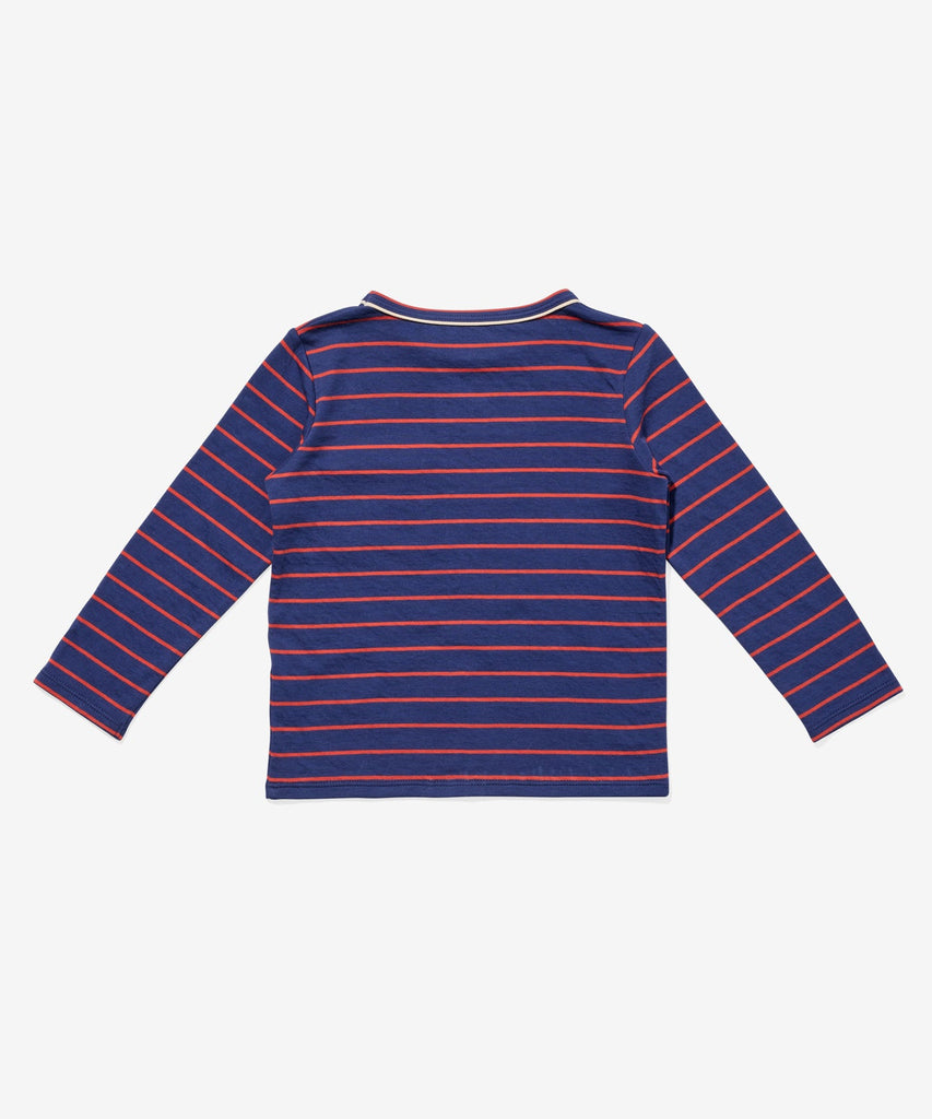 Edward T-Shirt in Navy Fine Stripe