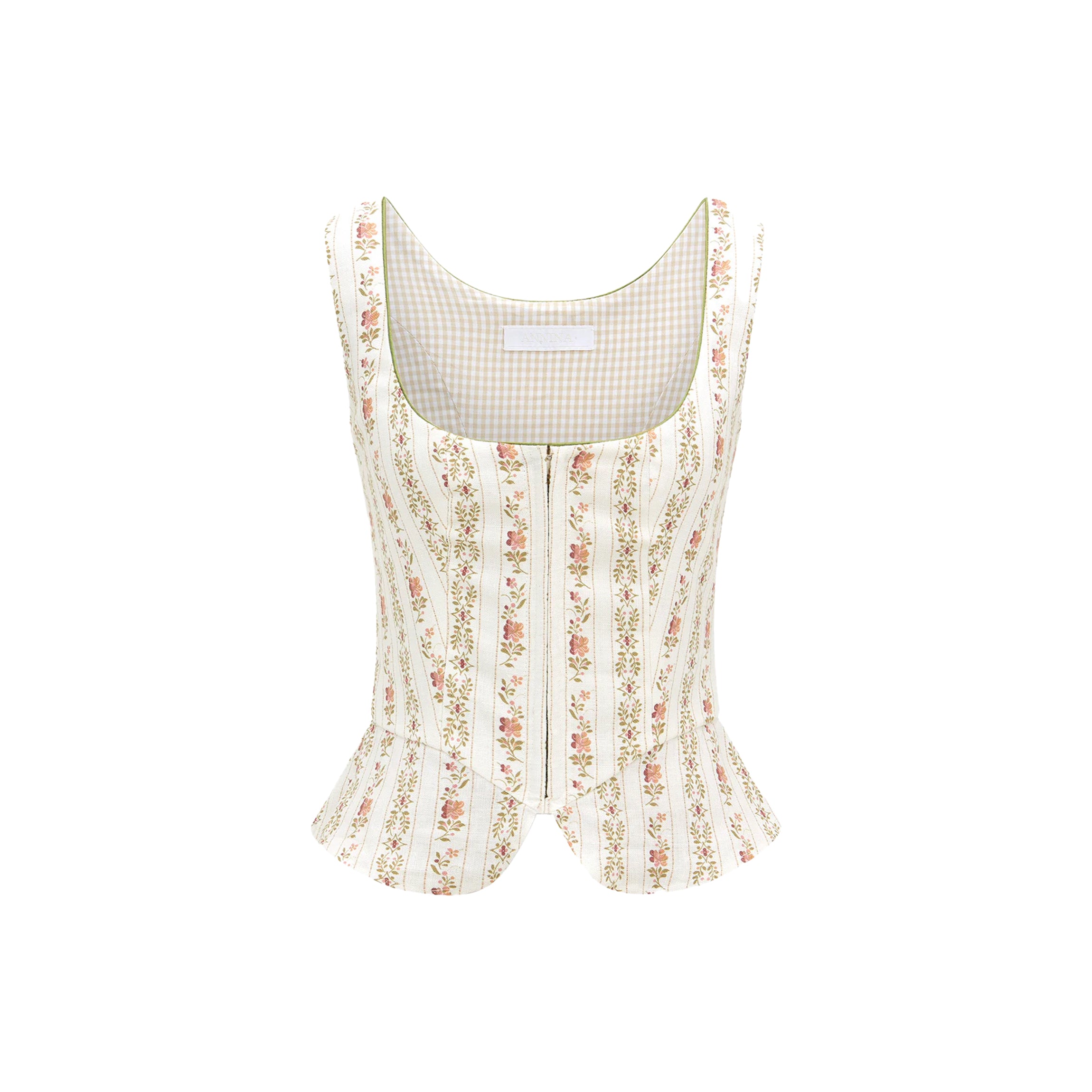Electra Bodice in Floral Stripe Print