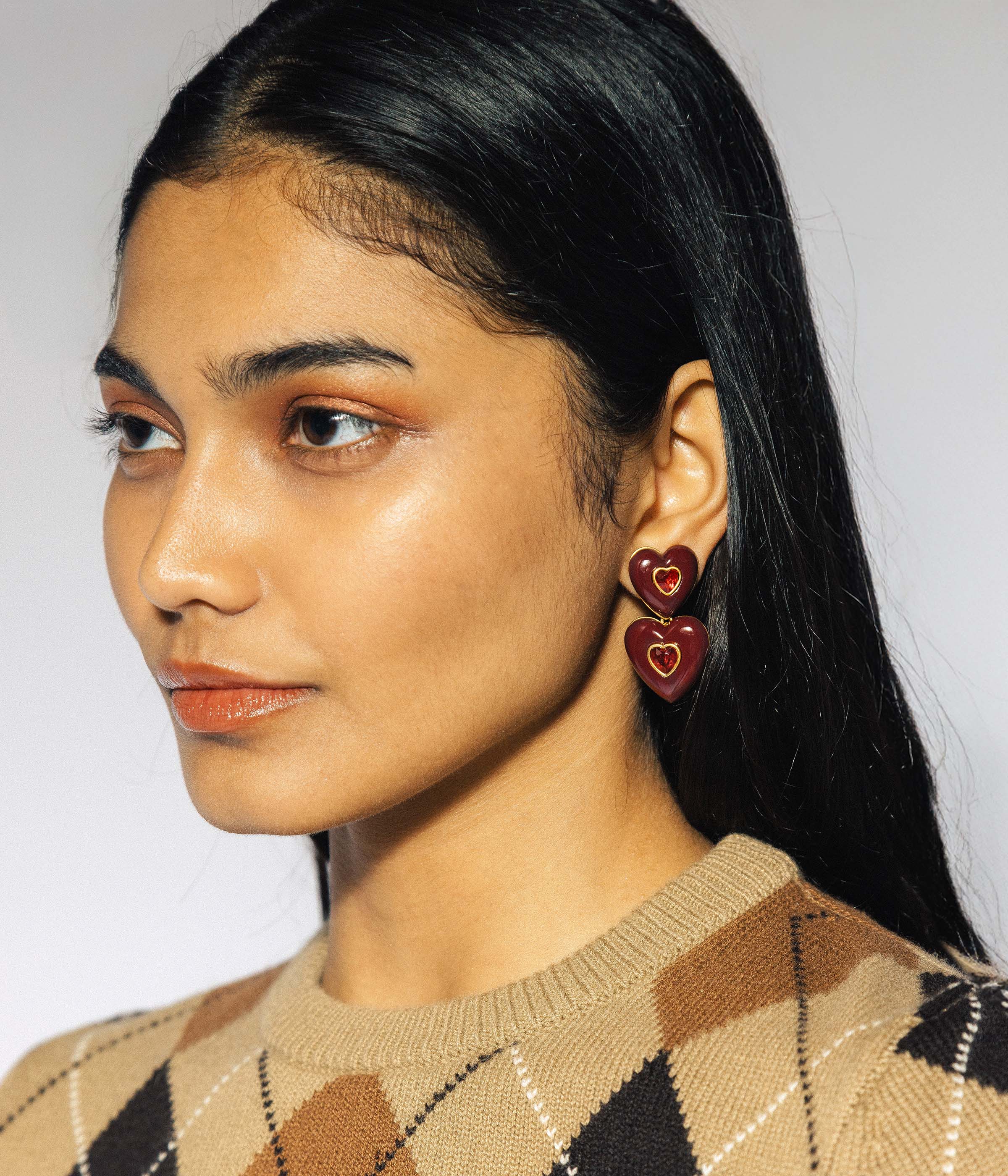 Elodie Earrings in Oxblood