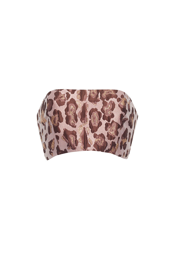 Elsa Top in Painted Animal Blush Metallic Jacquard