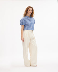 Elza Top in French Blue/White Multi