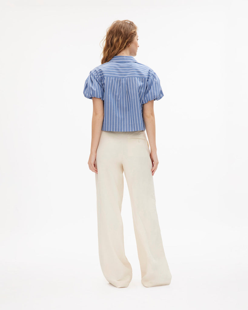 Elza Top in French Blue/White Multi