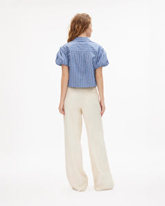 Elza Top in French Blue/White Multi