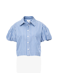 Elza Top in French Blue/White Multi