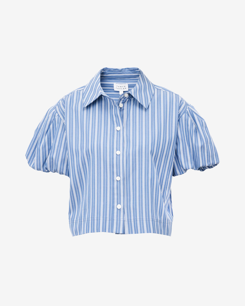 Elza Top in French Blue/White Multi