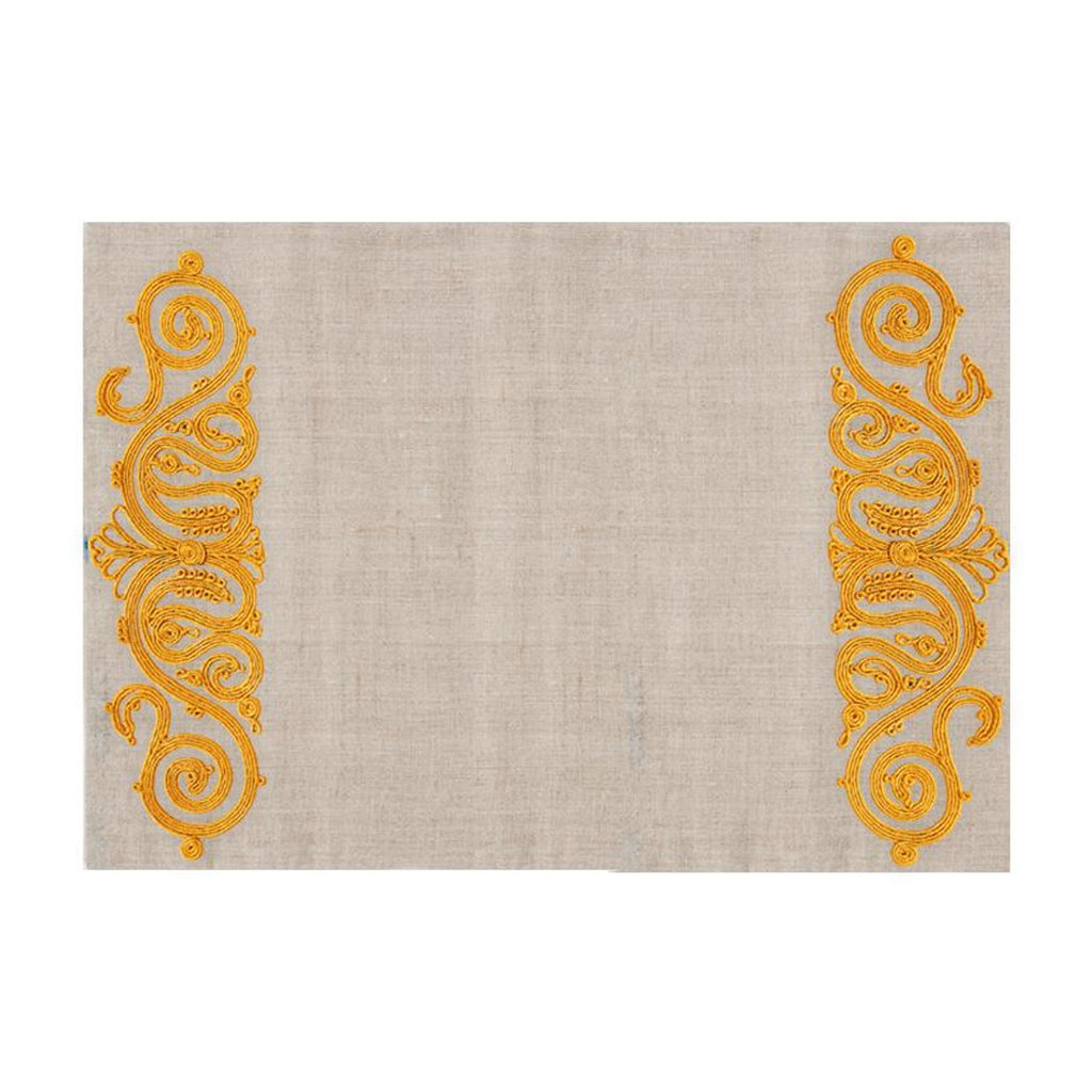 Embroidered Placemat In Yellow