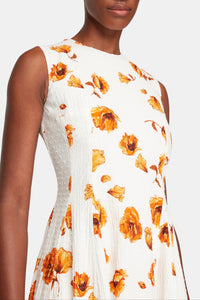 Chelsea Dress In Orange Poppies Bibione Cotton