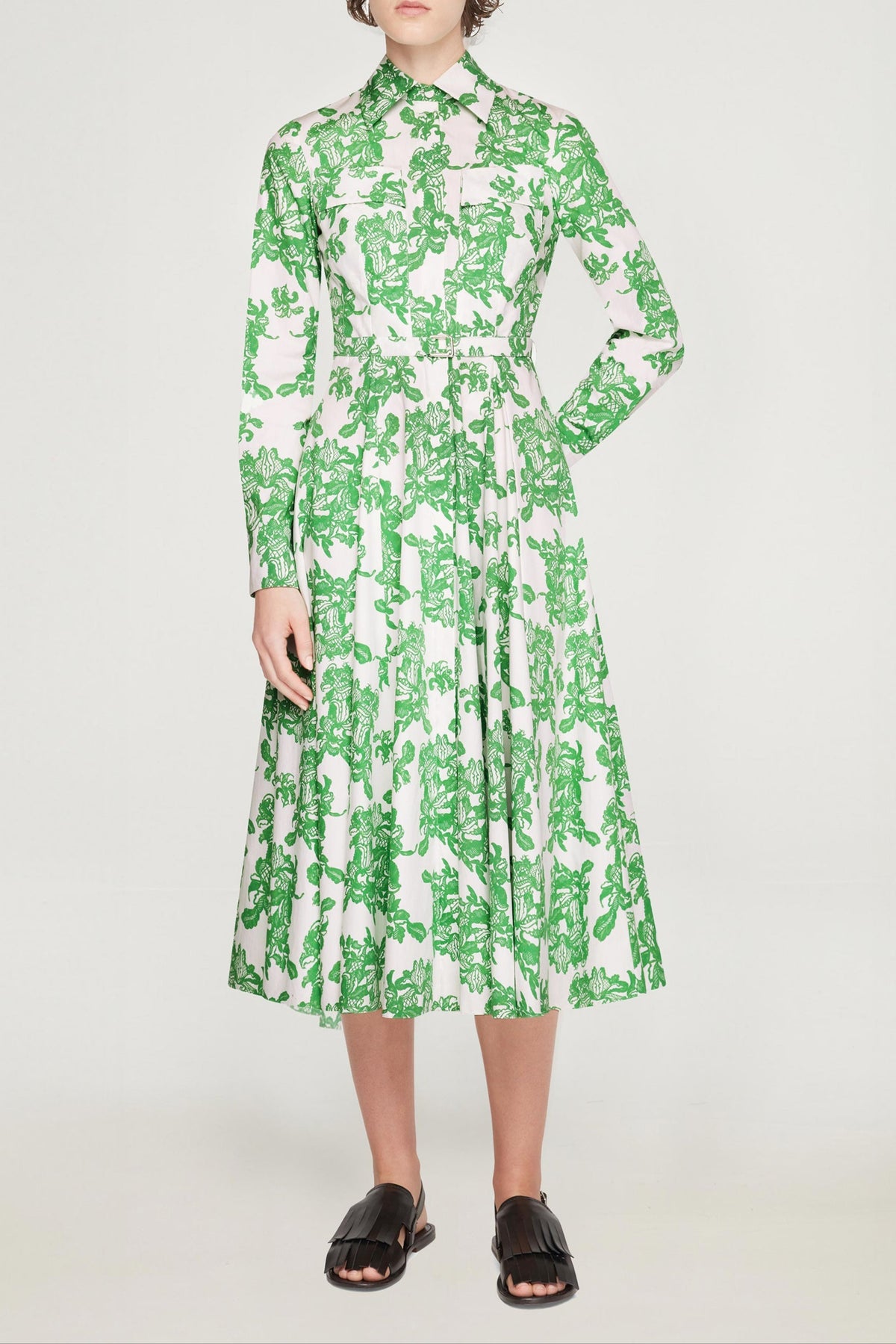 Emmalyna Dress In Guipure Floral Cotton Poplin