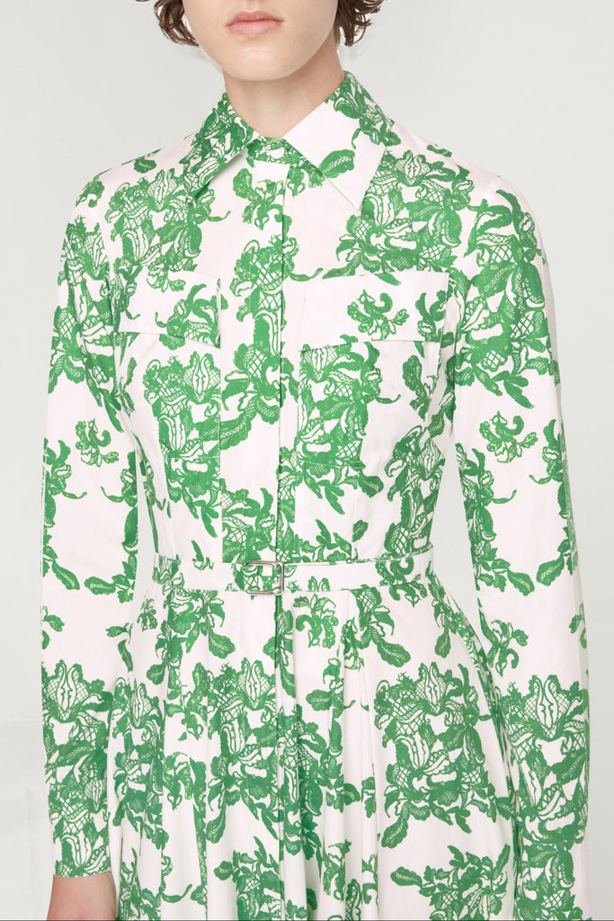 Emmalyna Dress In Guipure Floral Cotton Poplin