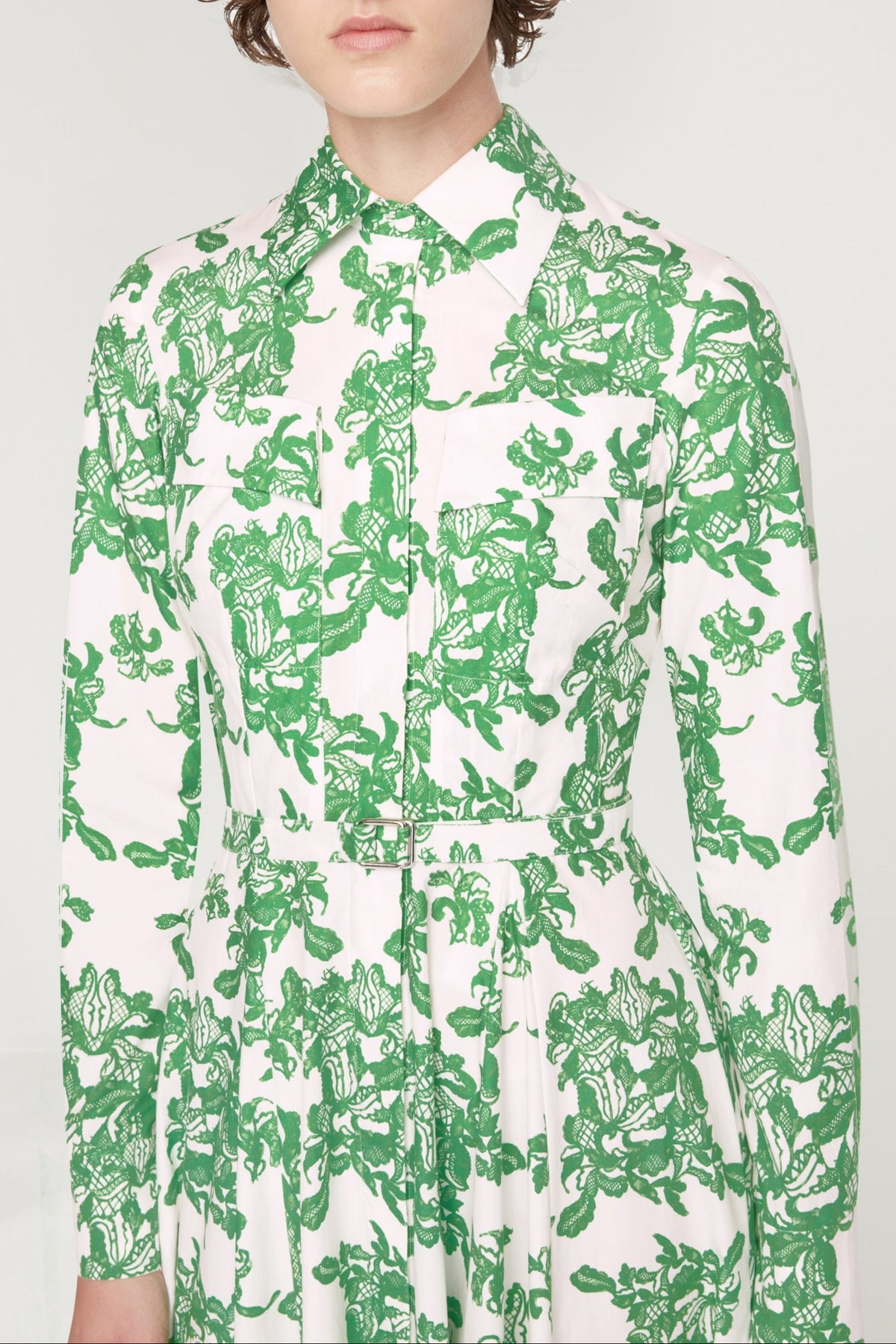 Emmalyna Dress In Guipure Floral Cotton Poplin