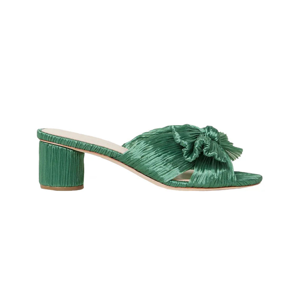 Emilia Pleated Bow Heel in Sage