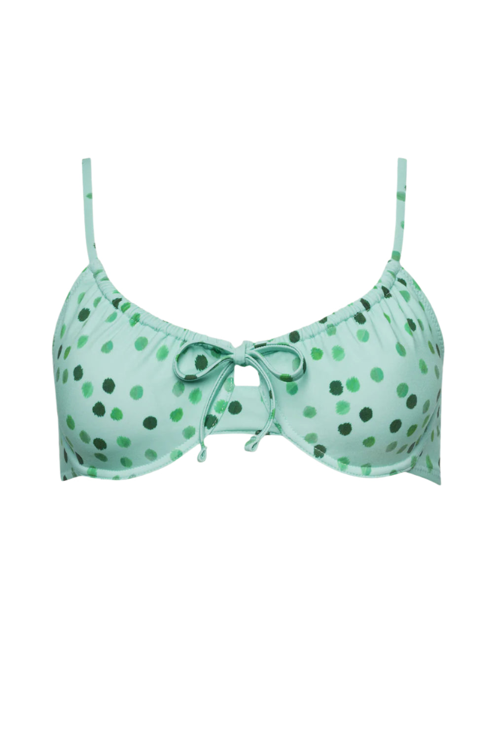 The Emily Top in Green Ikat Dot