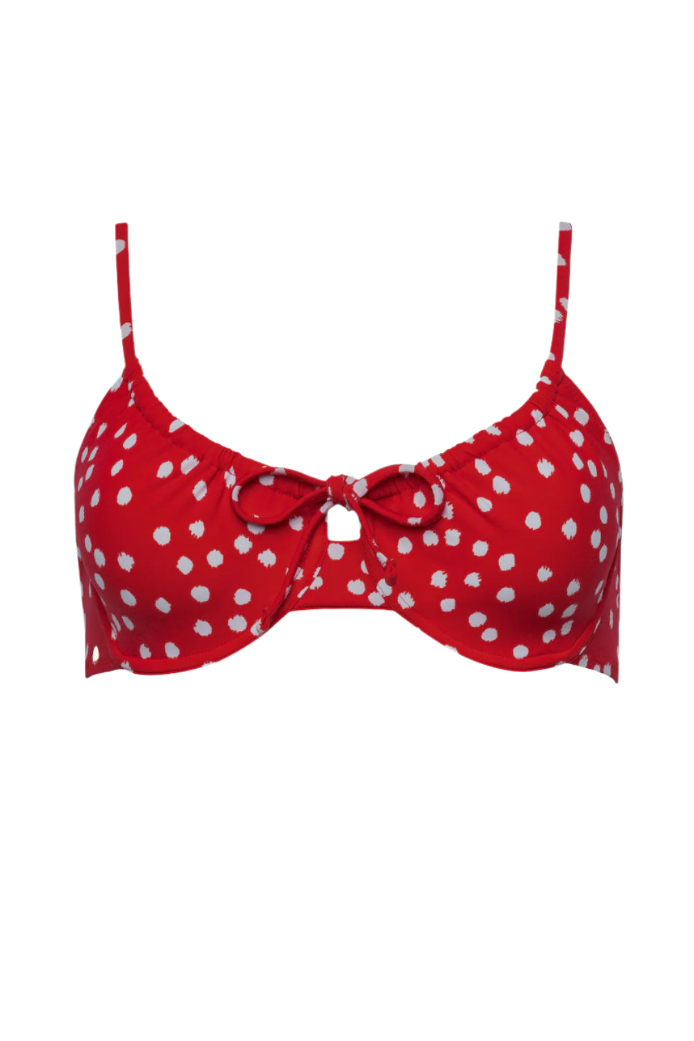 The Emily Top in Red Ikat Dot