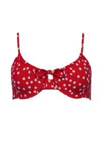 The Emily Top in Red Ikat Dot