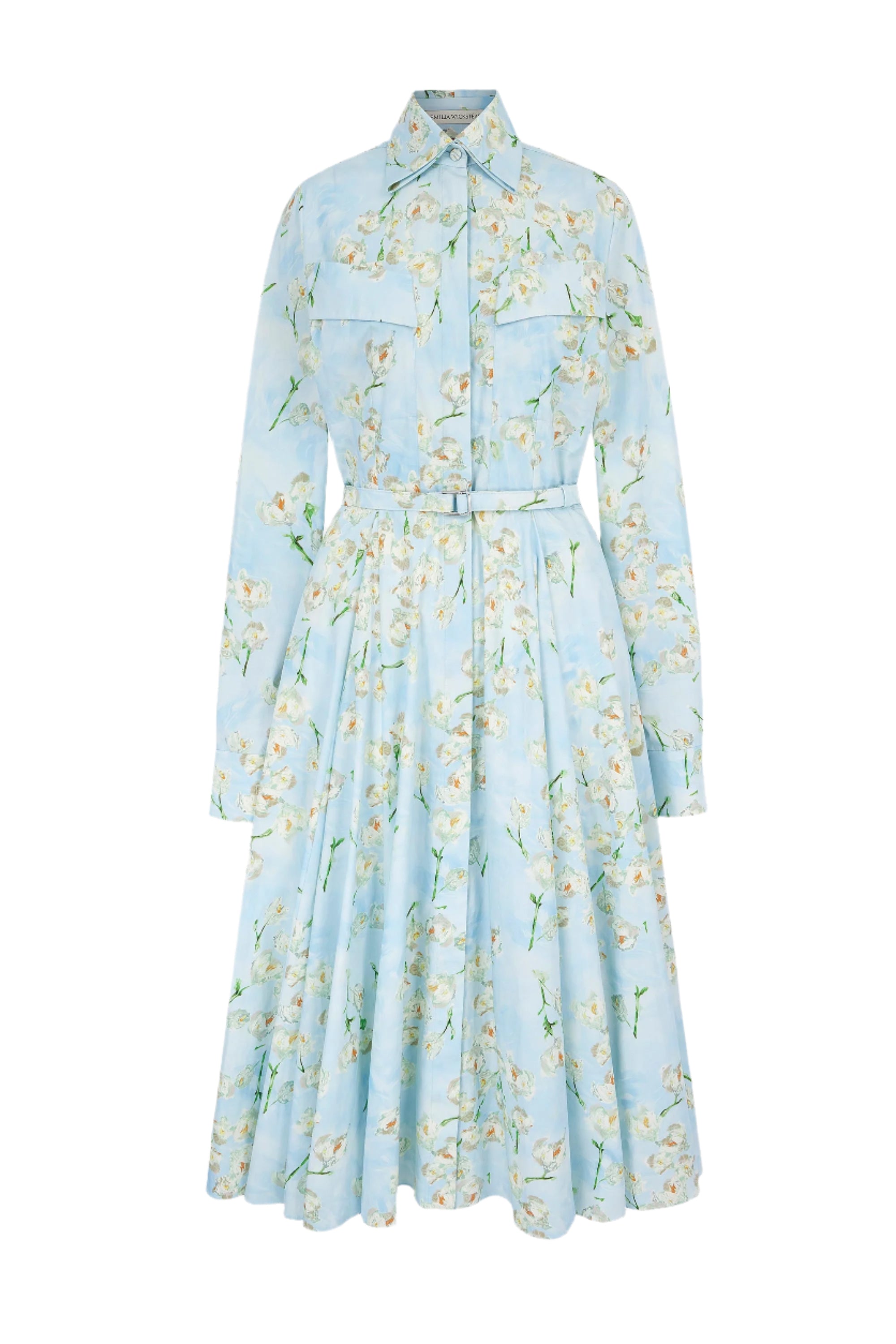 Emmalyna Dress with Little Lillie's on Blue Cotton