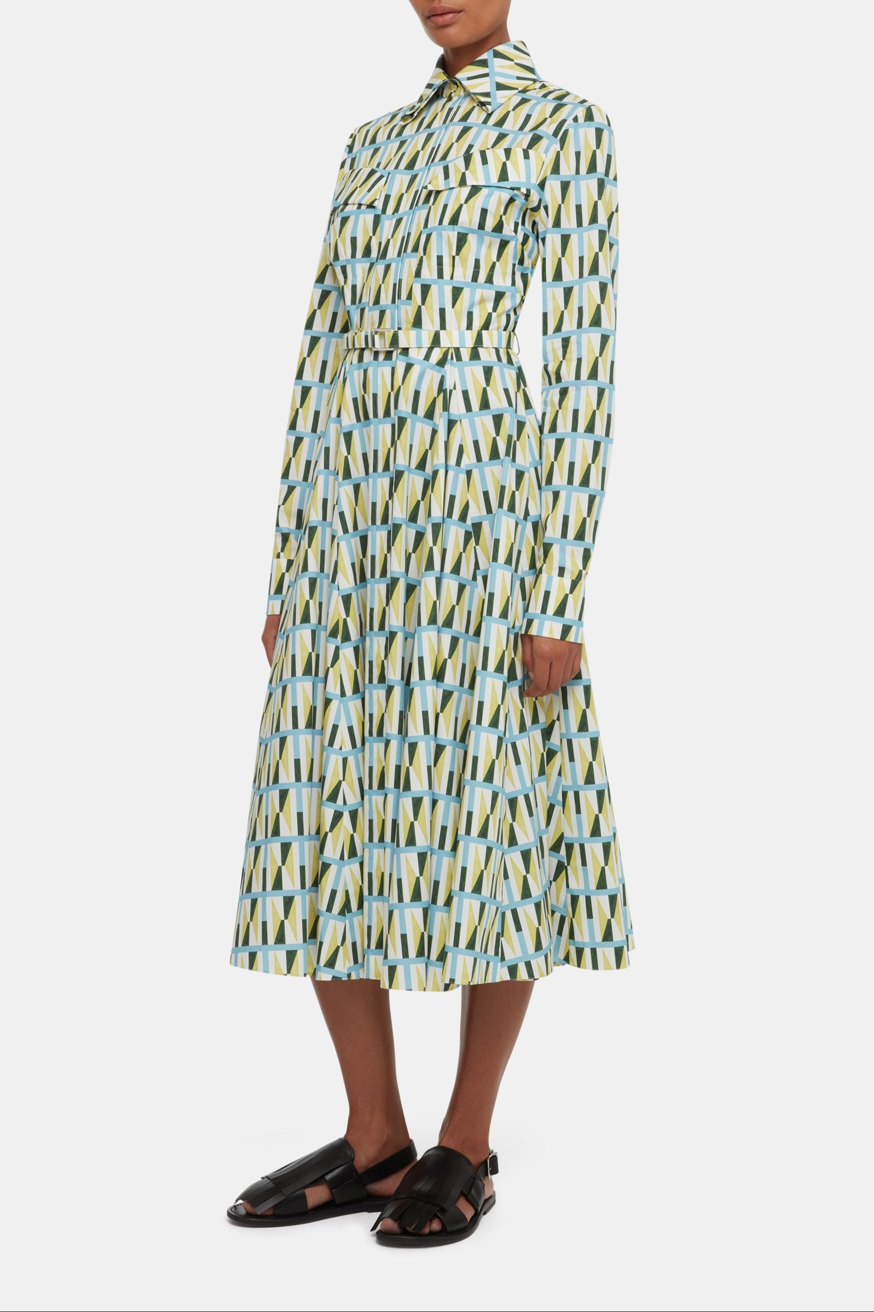 Emmalyna Dress in Geometric Cotton | Emilia Wickstead