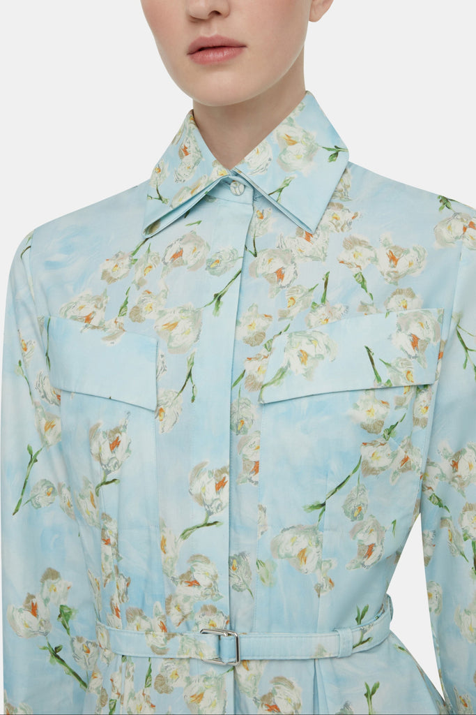 Emmalyna Dress with Little Lillie's on Blue Cotton