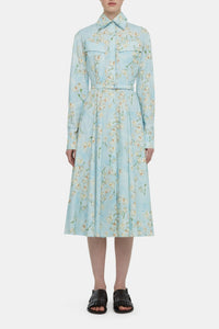 Emmalyna Dress with Little Lillie's on Blue Cotton