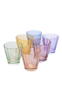 Estelle Colored Sunday Low Balls, Set of 6 in Pastel Mixed Set
