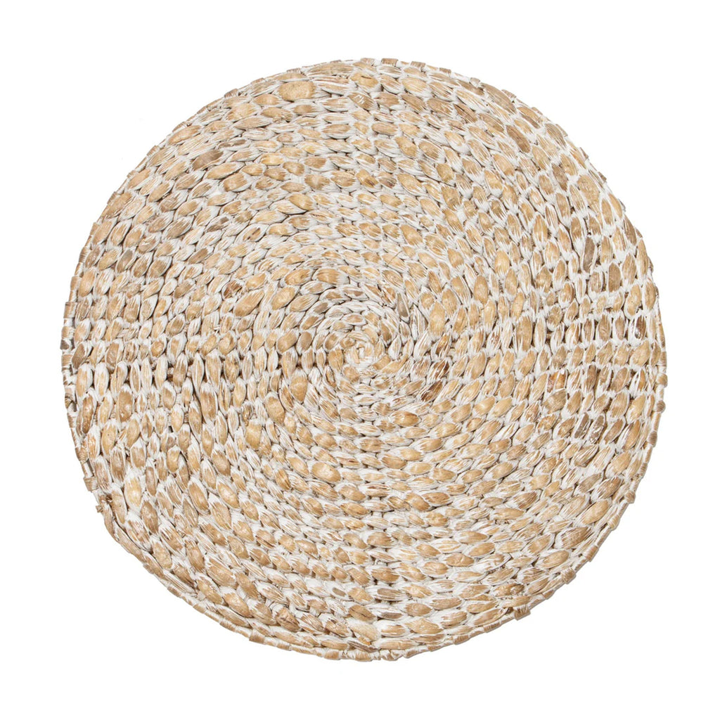 Everyday White Wash Round Placemat, Set of 4