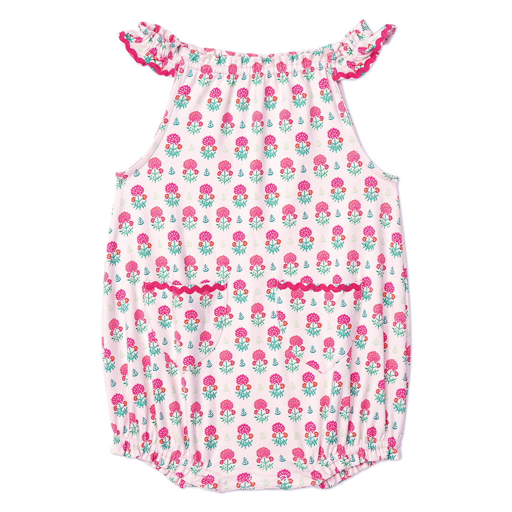 Baby Geranium Block Print Weezie Bubble in Pink
