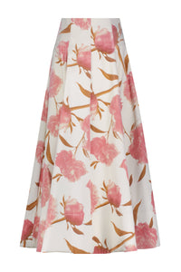 Floral Velvet Parker Skirt in Pink Multi