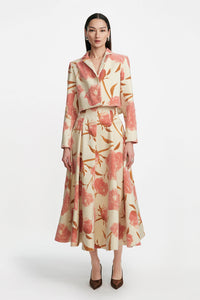 Floral Velvet Parker Skirt in Pink Multi